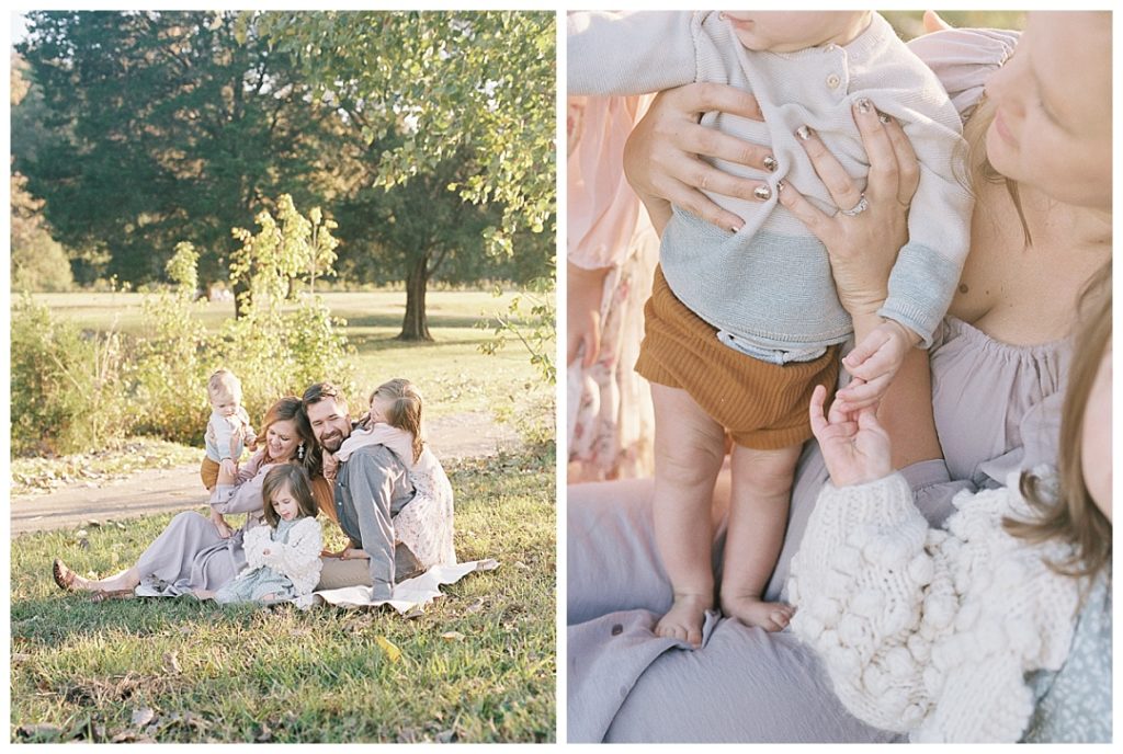 siblings holding hands at birmingham family session