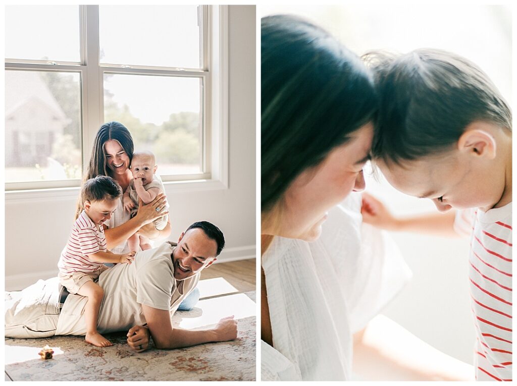 family laughing and playing together