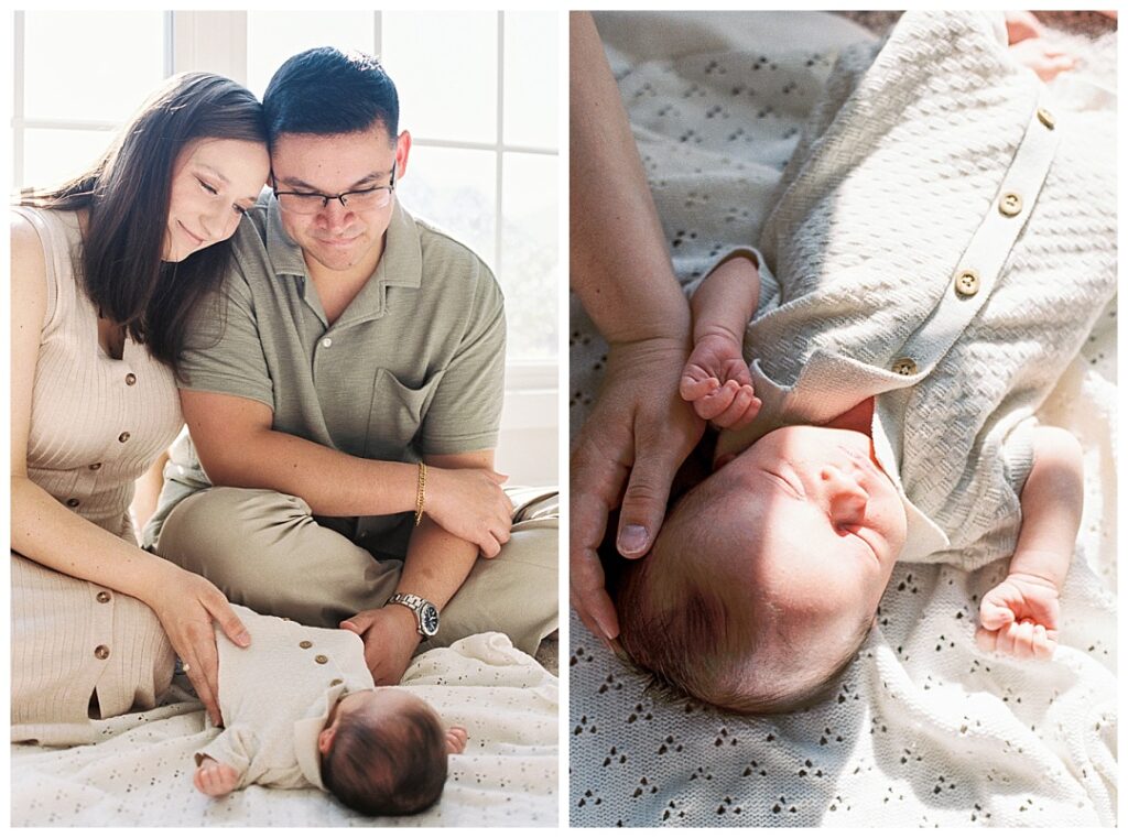 neutral in-home newborn photos in huntsville, alabama