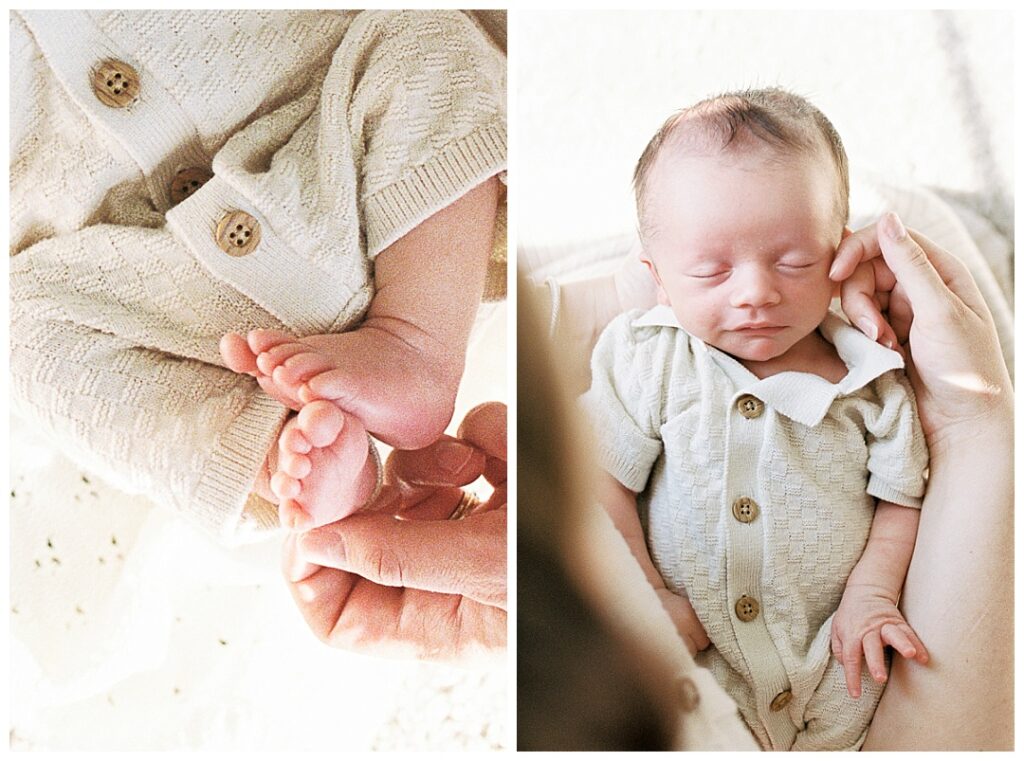 baby grinning for newborn photos