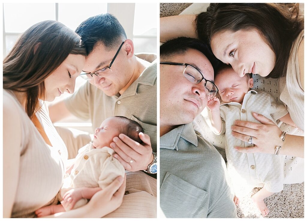 family together for in-home newborn photos in huntsville, alabama